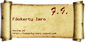 Fáskerty Imre névjegykártya
